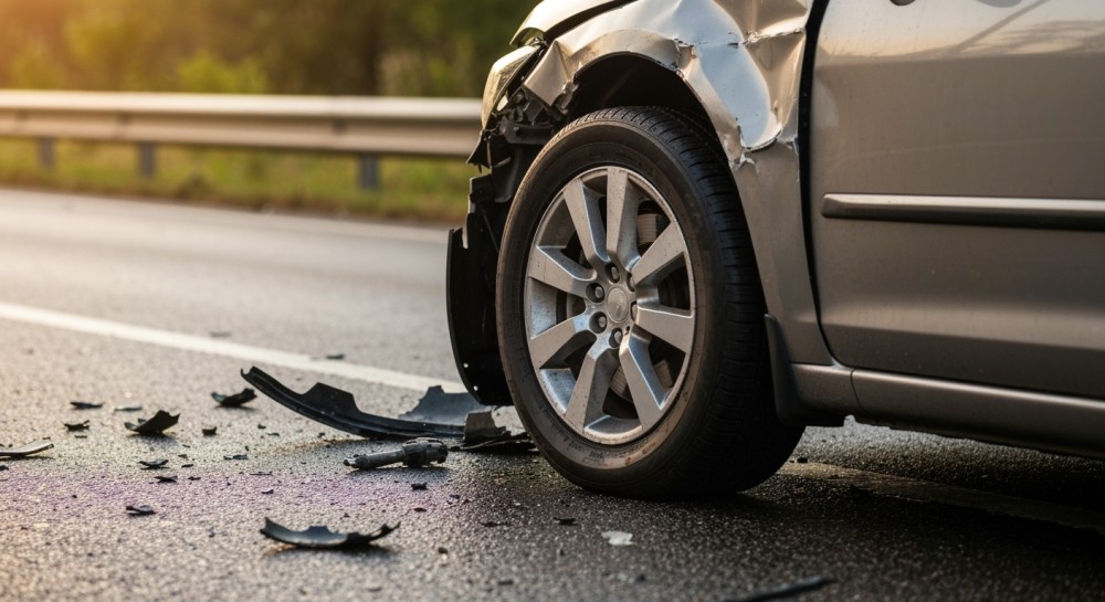 Dachowanie na drodze wojewódzkiej W352: 19-latek w szpitalu