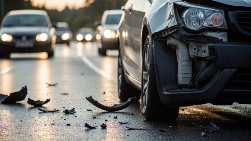Zderzenie na drodze krajowej: brak pierwszeństwa przyczyną wypadku