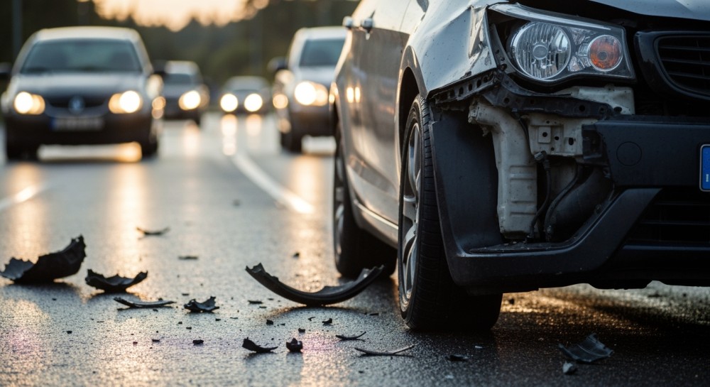 Zderzenie na drodze krajowej: brak pierwszeństwa przyczyną wypadku